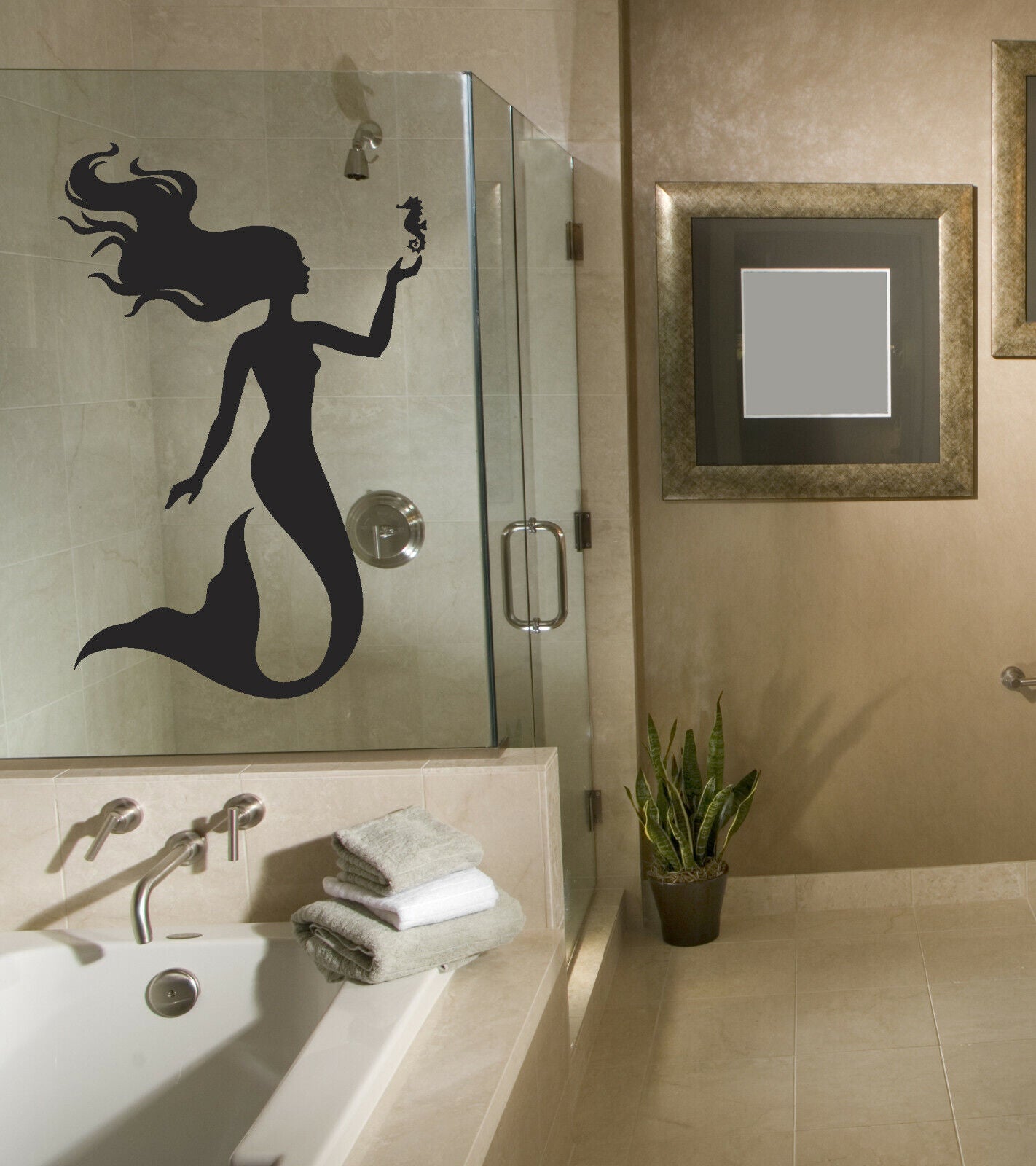 Vinyl Wall Decal Fairy Tale Mermaid Sea Horse Fantastic Beast Stickers (3875ig)