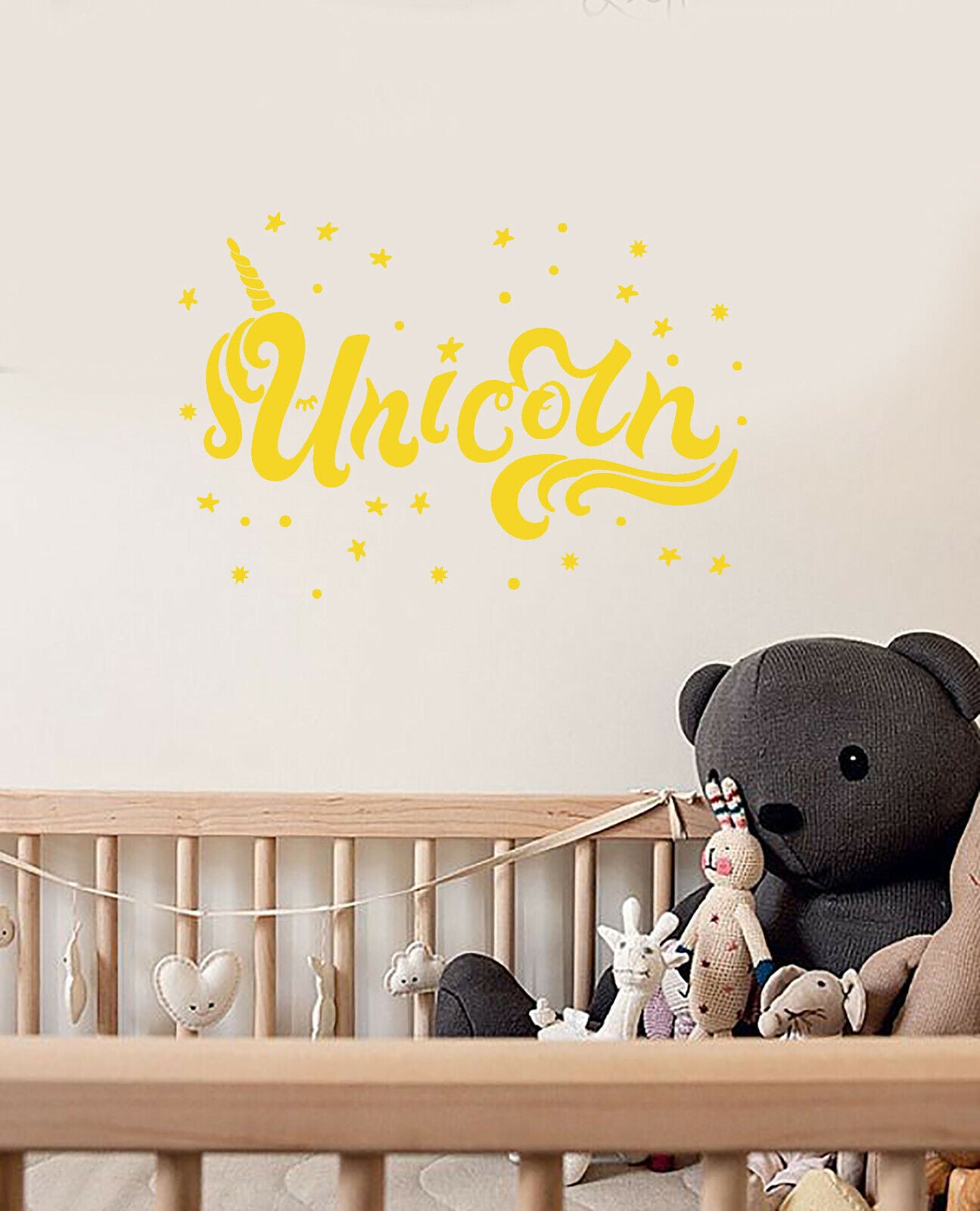 Vinyl Wall Decal Unicorn Logo Baby Room Decor Fairy Tale Stickers (3876ig)