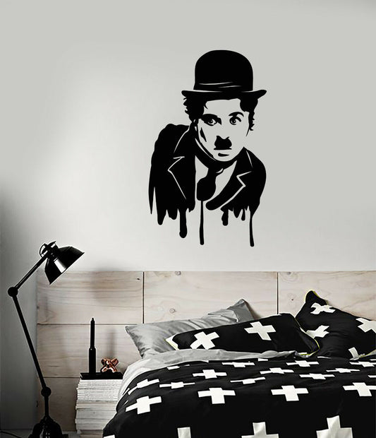 Vinyl Wall Decal Charlie Chaplin Art Blot Famous Actor Stickers (3887ig)