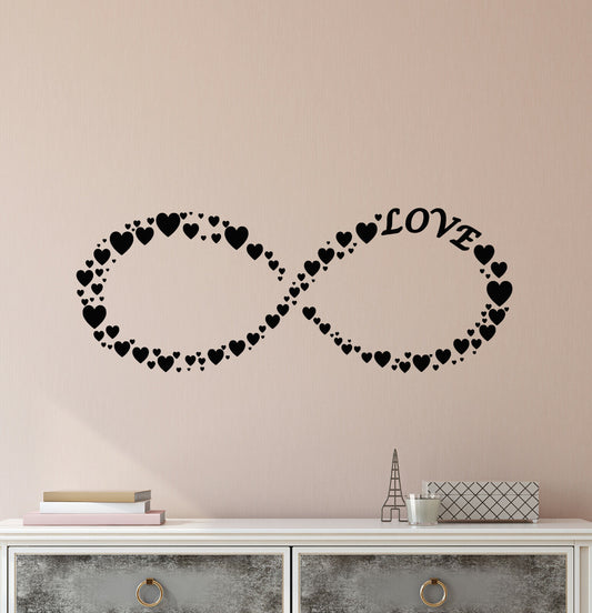 Autocollant mural en vinyle symbole infini amour Romance coeurs ornement autocollants (3902ig)