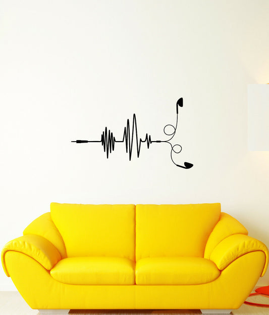 Vinyl Wall Decal Music Lover Earphones Teen Room Decor Stickers (3919ig)