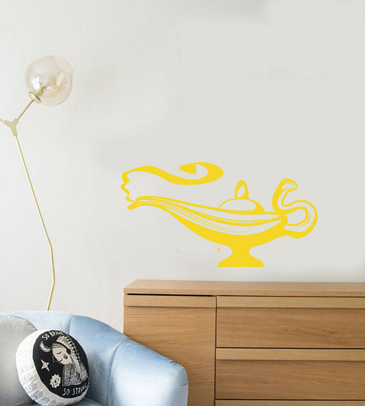 Autocollant mural en vinyle, lampe magique, conte de fées Jinn, autocollants pour chambre d'enfant (3934ig)