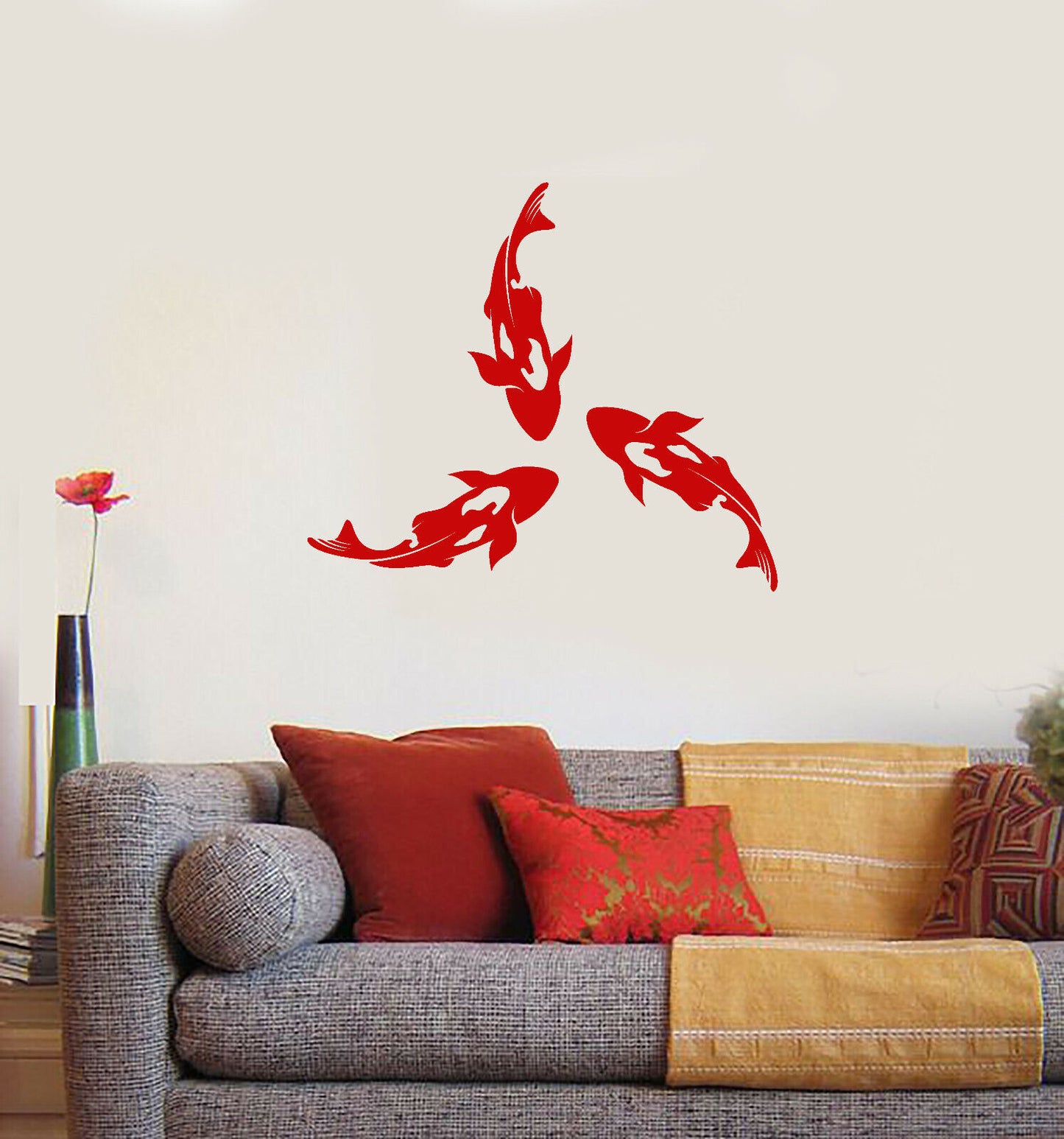 Vinyl Wall Decal Koi Carp Fish Asian Style Room Decor Stickers (3941ig)