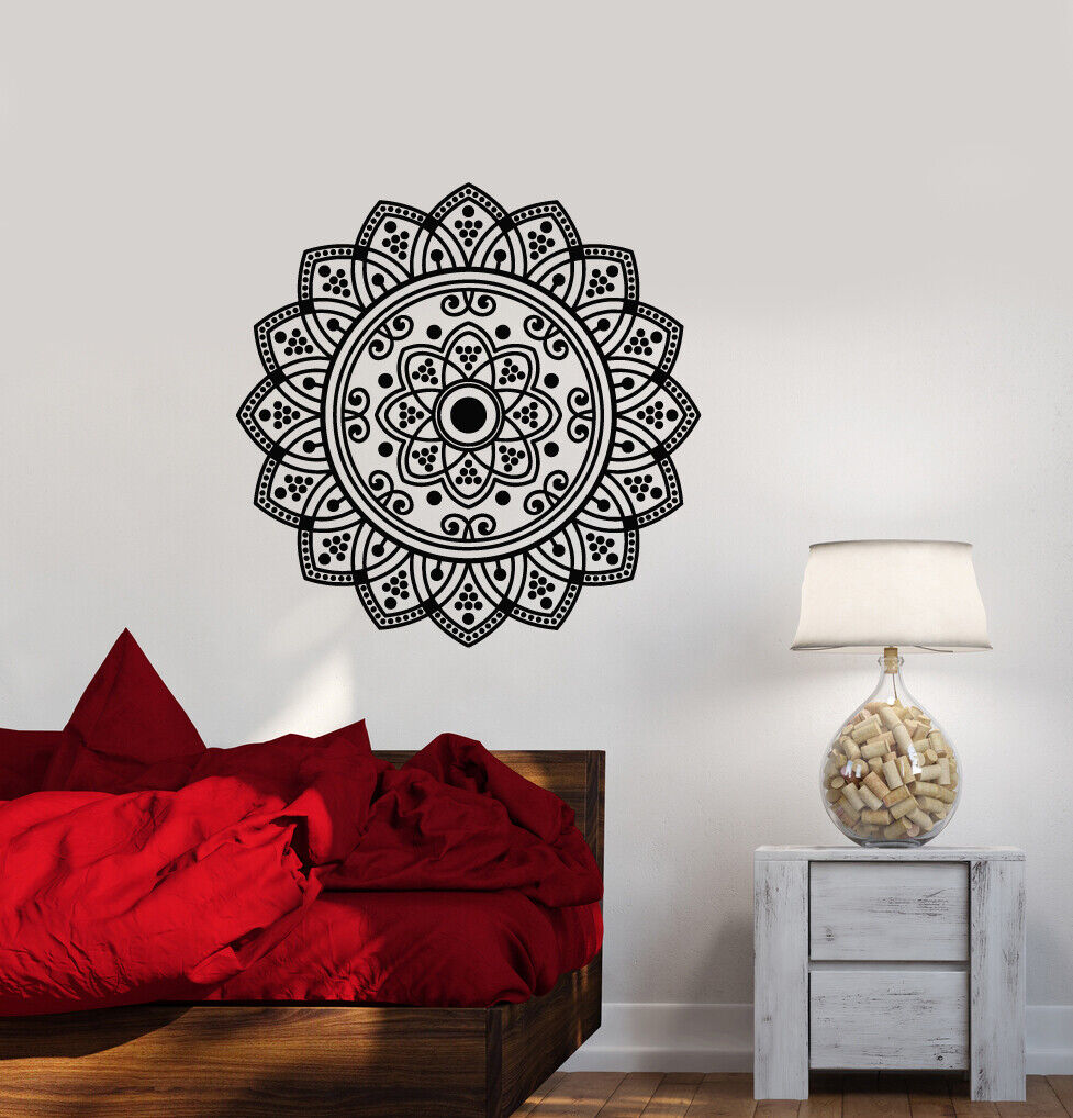 Wandtattoo Mandala Lotusblüte Ornament Yoga Meditation Vinyl Aufkleber (3945ig) 