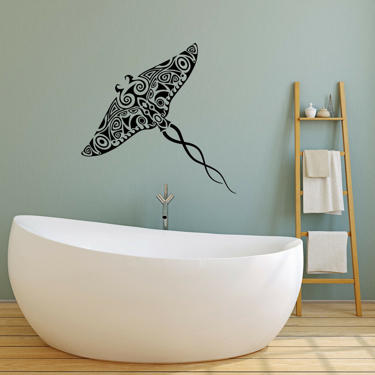 Vinyl Wall Decal Manta Ray Stingray Sea Animal Maori Ornament Stickers (3963ig)