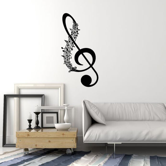 Vinyl Wall Decal Sheet Music Notes Clef For a Musician Stickers (3973ig)