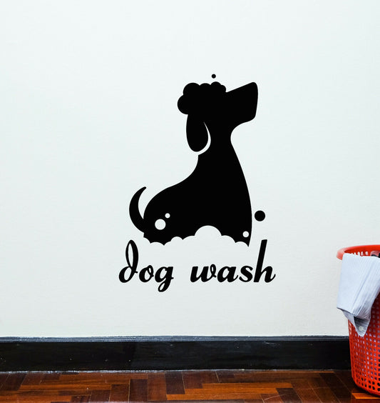 Autocollant mural en vinyle pour lavage de chiens, autocollants avec Logo de Salon de toilettage pour animaux de compagnie (3981ig)