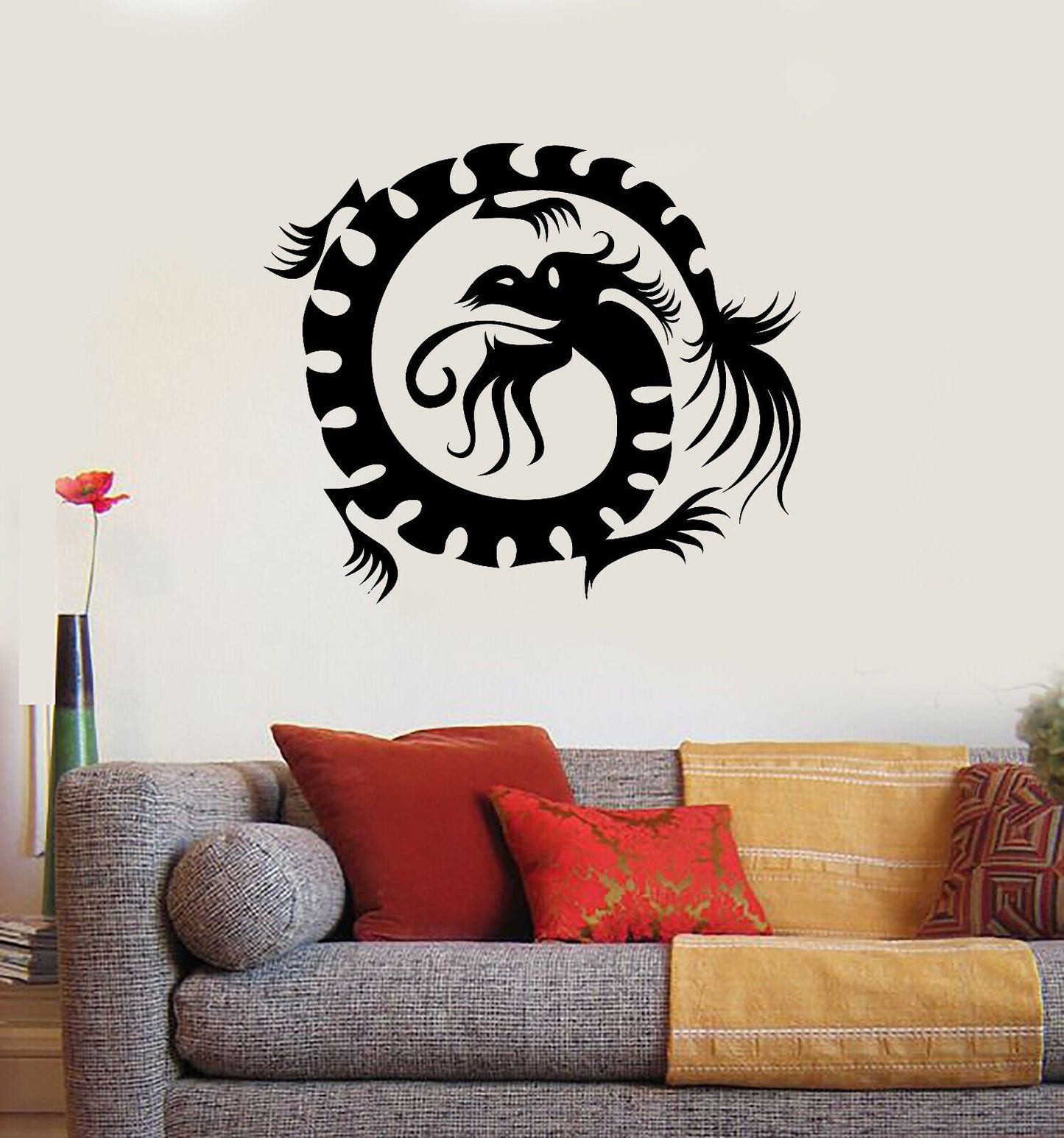 Wall Decal Oriental Mythological Chinese Funny Fantasy Dragon (n1195)