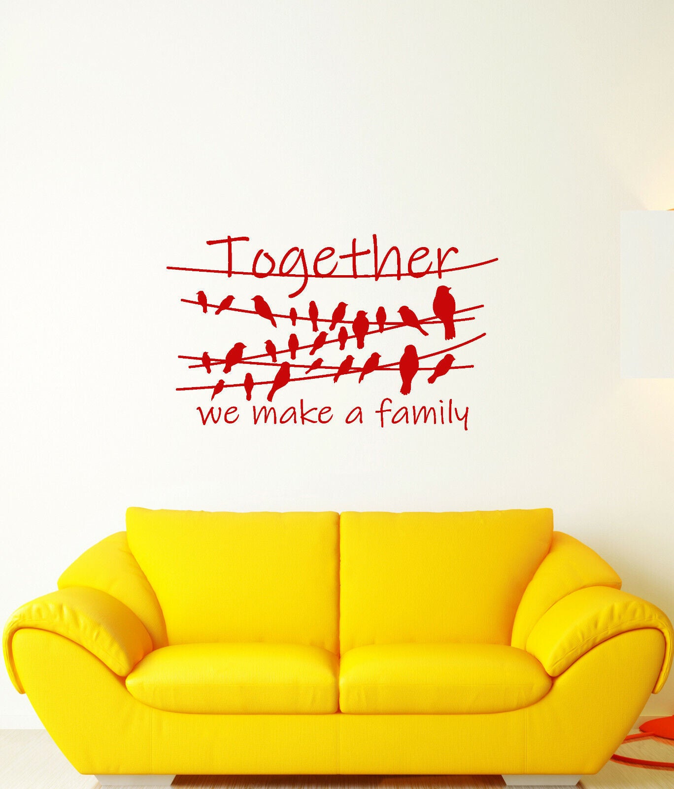 Vinyl Wall Decal Birds Quote Together We Make a Family Stickers (4007ig)