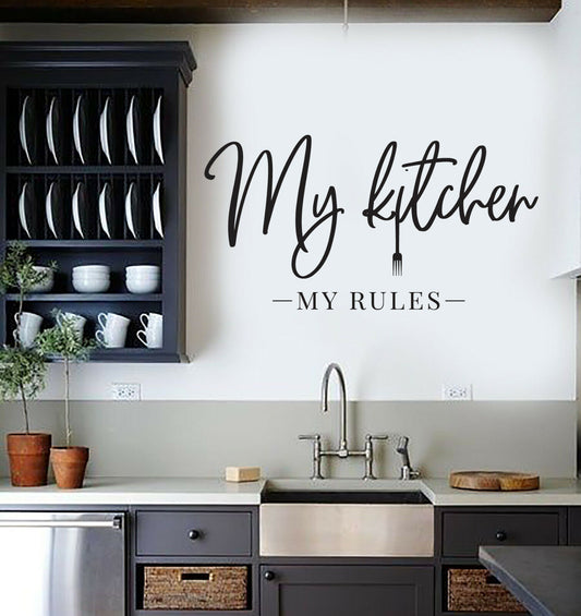 Vinyl Wall Decal My Kitchen My Rules Quote Words Stickers (4010ig)