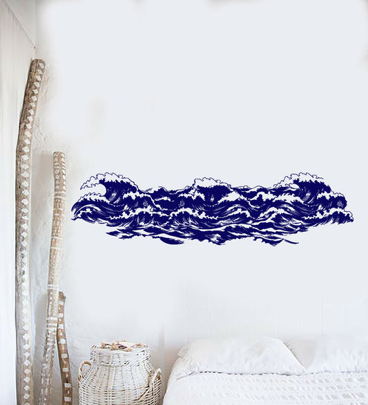 Vinyl Wall Decal Sea Waves Nautical Ocean Marine Style Stickers (4021ig)