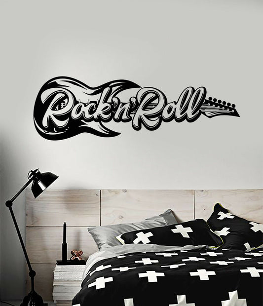 Vinyl Wall Decal Music Retro Electric Guitar For Musician Stickers (4061ig)