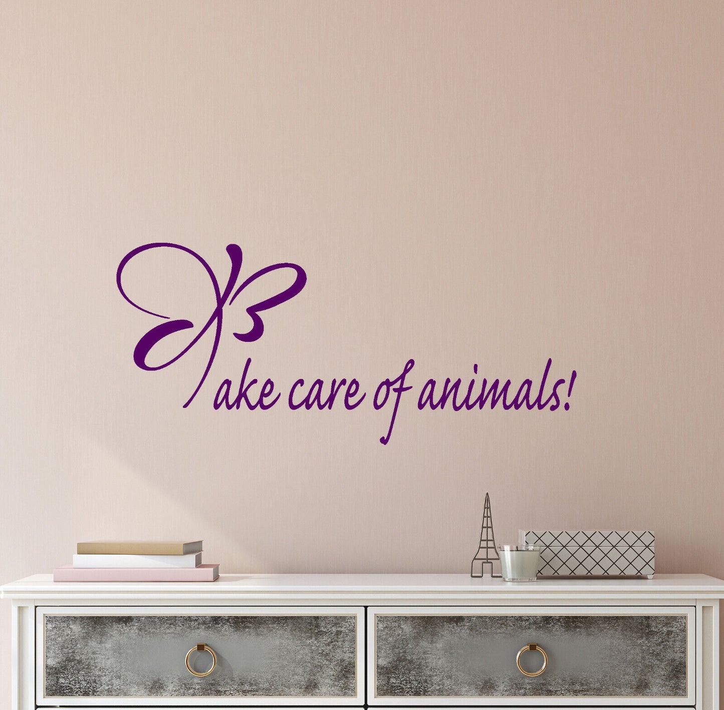 Vinyl Wall Decal Take Care Of Animals Motivation Quote Love Pets Stickers 4065ig