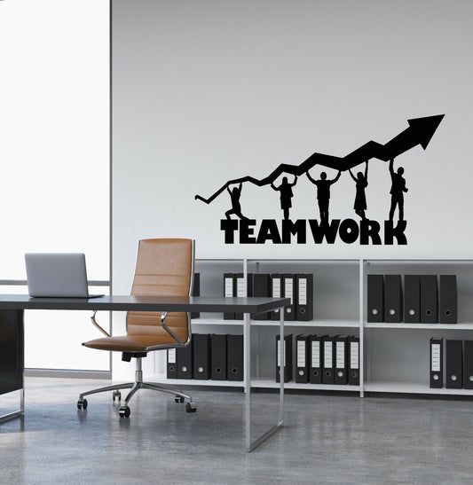 Wandtattoo „Motivation Fortschritt Teamwork Büroangestellte“ aus Vinyl (4100ig)