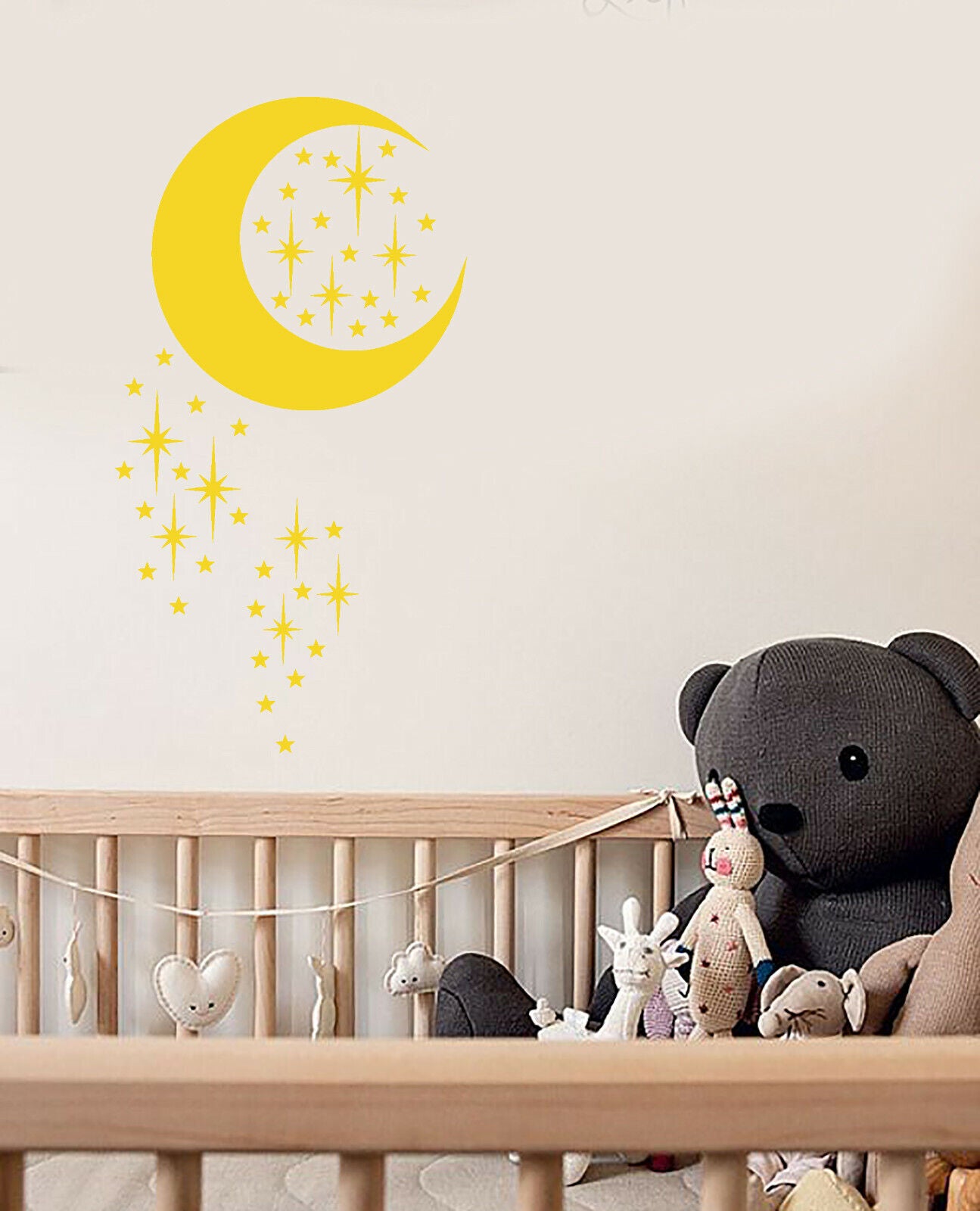 Vinyl Wall Decal Star Rain Crescent Night Kids Room Decor Stickers (4110ig)