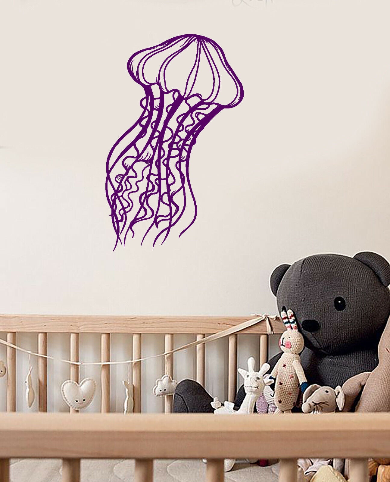 Vinyl Wall Decal Sea Ocean Cartoon Jellyfish Animal Marine Style Stickers 4116ig