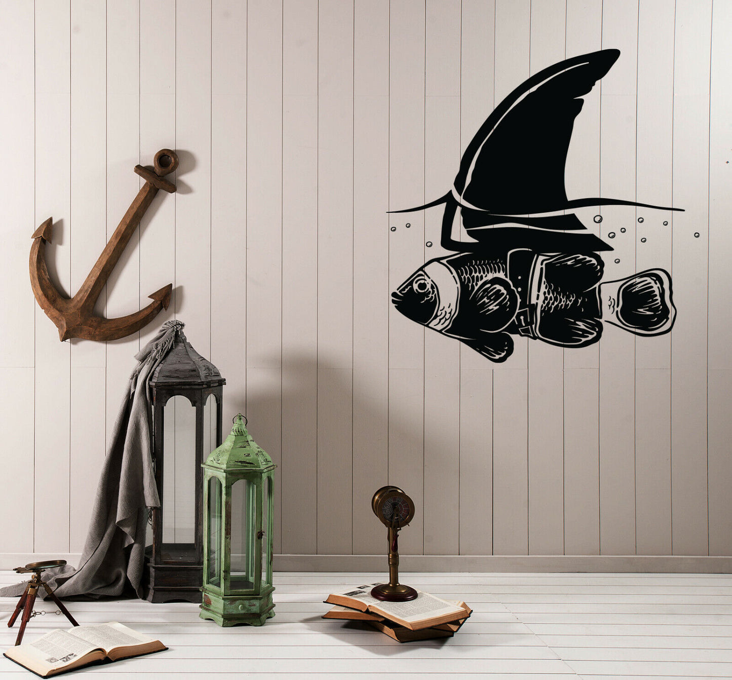 Wall Vinyl Sticker Philosophical Decal Little Fish and Great Idea Decor (n1228)