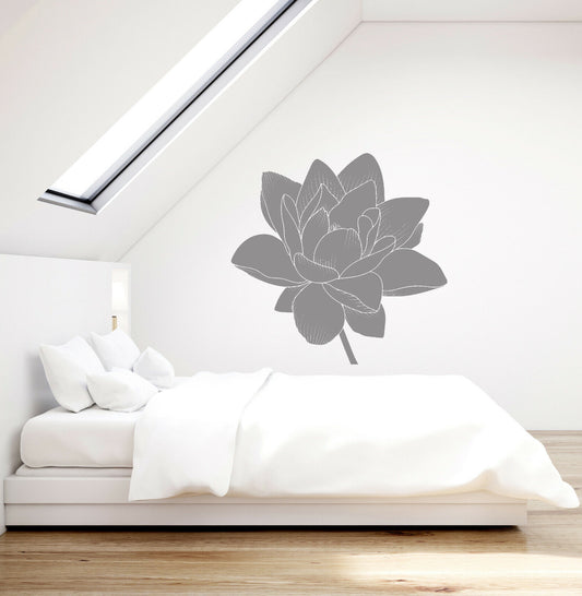 Vinyl Wall Decal Lotus Flower Bud Nature Hinduism Yoga Stickers (4152ig)