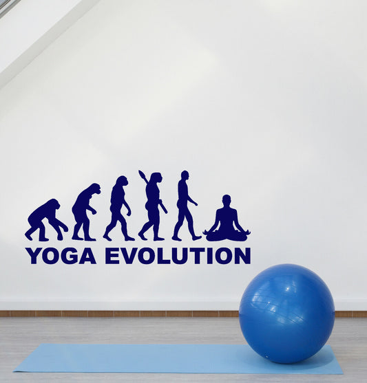 Vinyl Wall Decal Human Evolution Funny Yoga For Room Logo Stickers (4158ig)