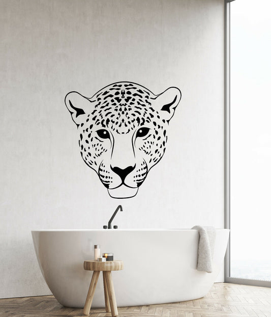 Vinyl Wall Decal Leopard Head African Wild Cat Predator Jaguar Stickers (4172ig)