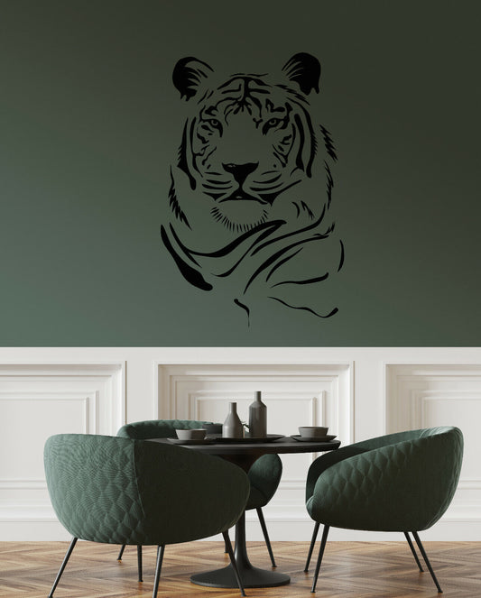 Vinyl Wall Decal Abstract Tiger Head Silhouette African Predator Stickers 4198ig