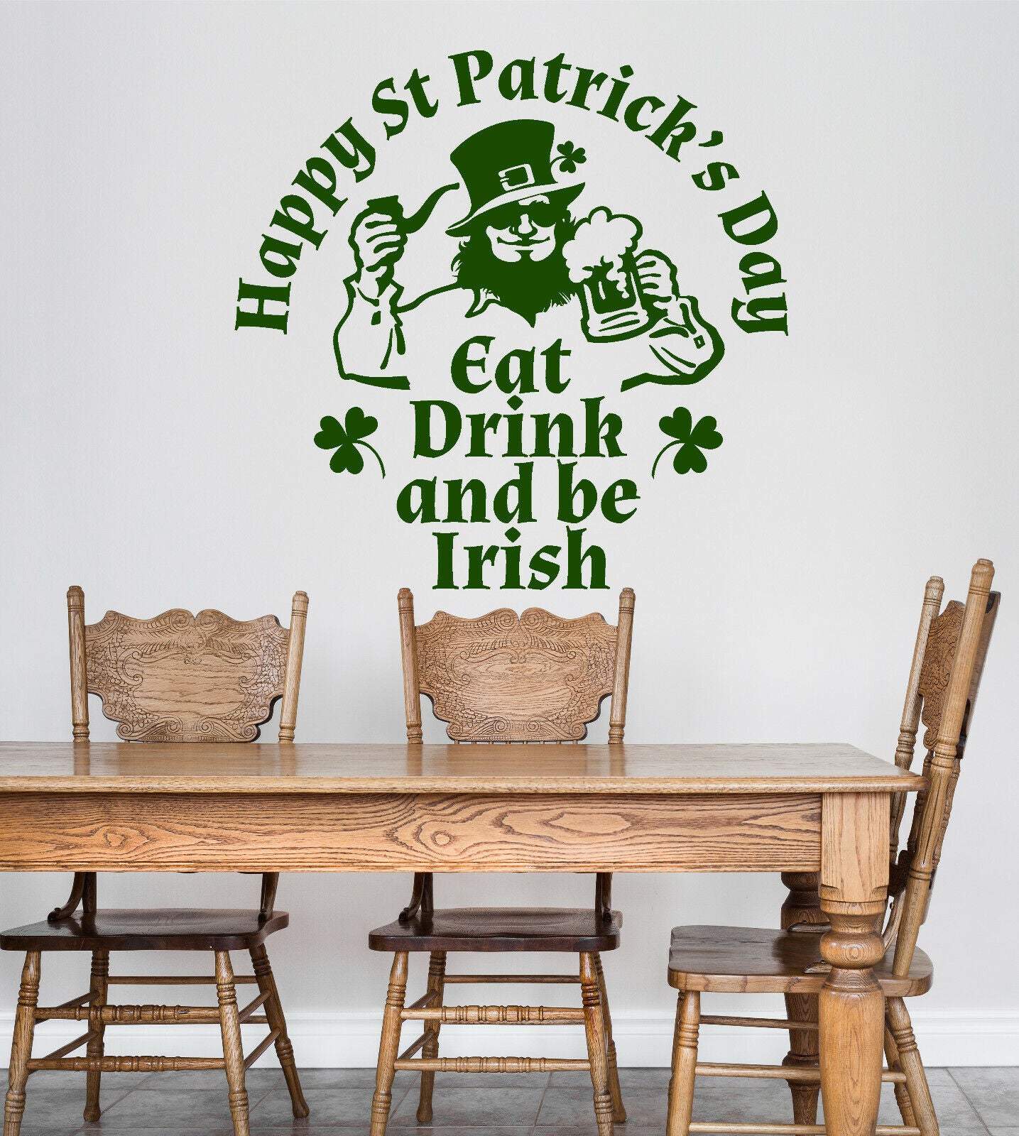 Vinyl Wall Decal Funny Quote St.Patrick 's Day Pub Beer Trefoil Stickers 4222ig