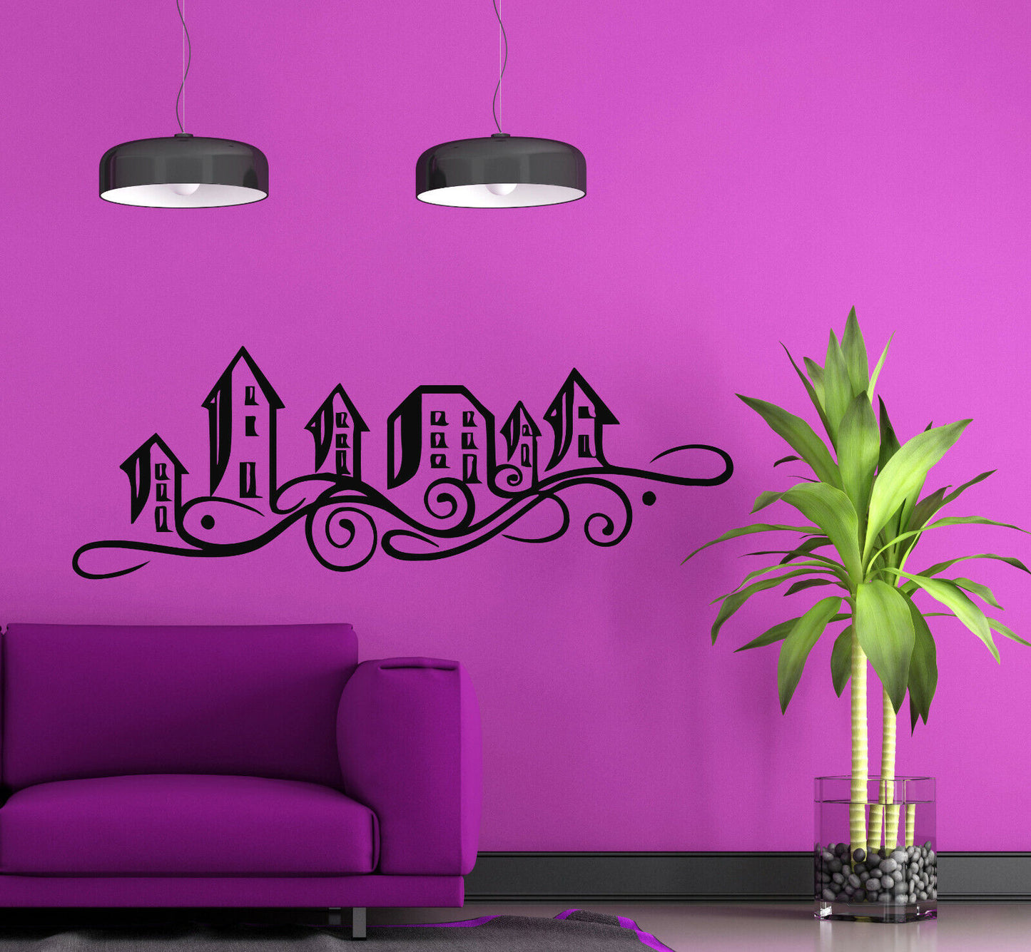 Wall Vinyl Decal Sticker Small Old European Town Art Decor (n474)