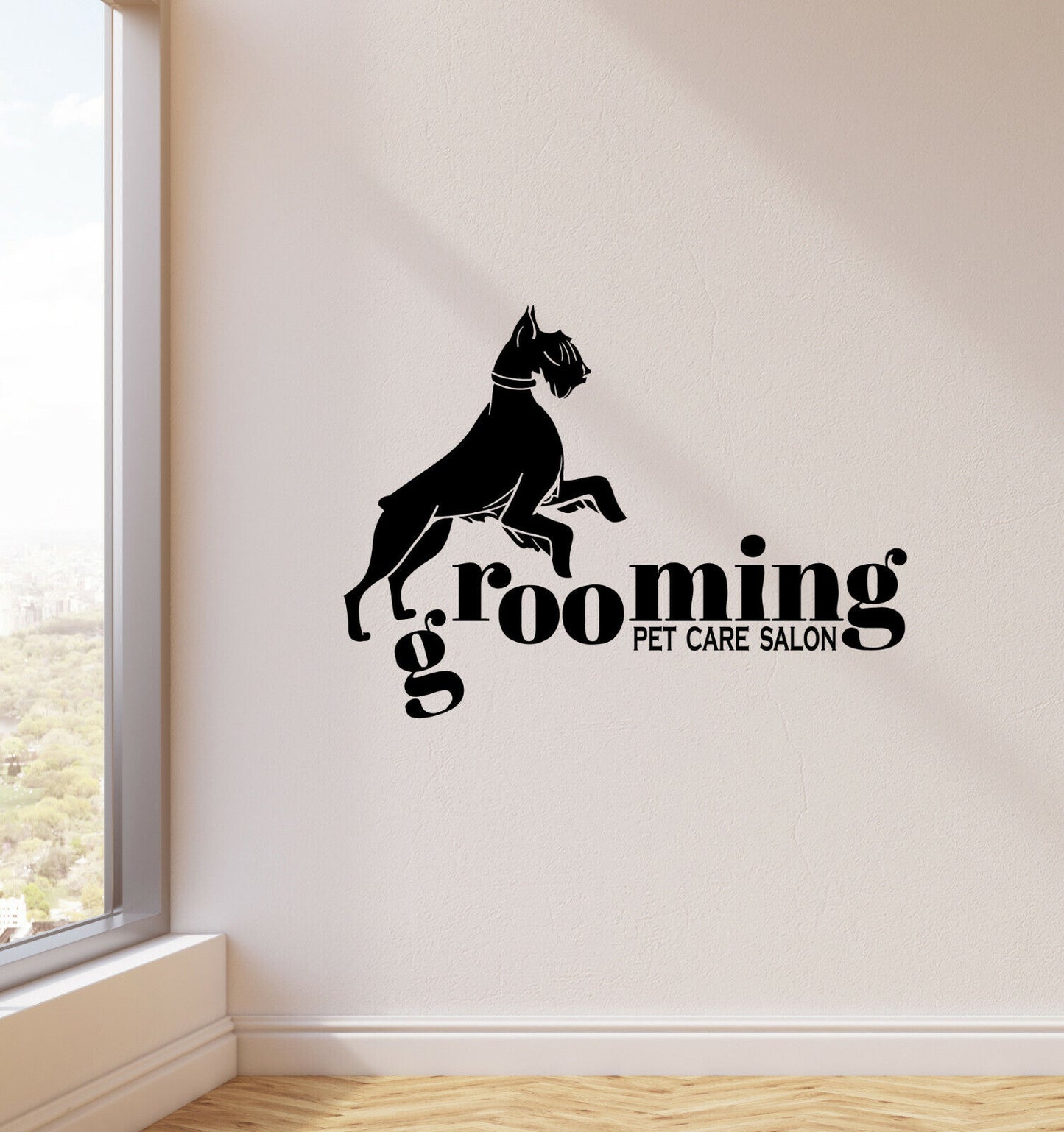 Vinyl Wall Decal Grooming Pet Care Salon Dog Logo Animal Stickers (4243ig)