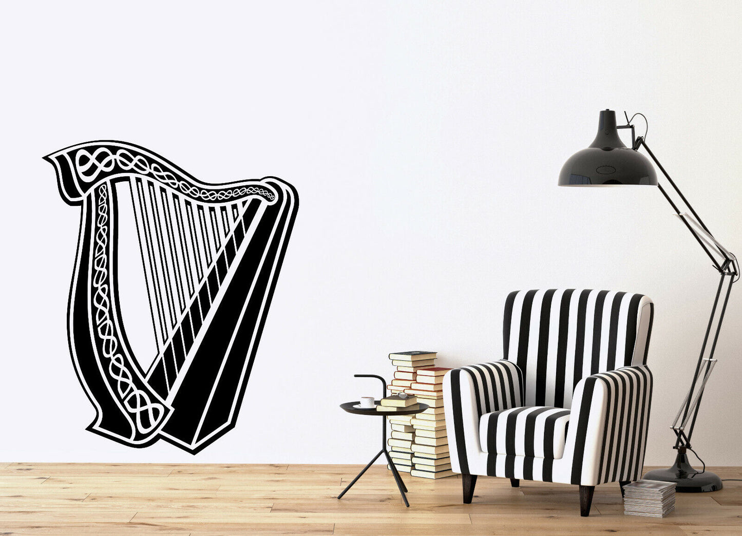 Wall Vinyl Decal Sticker Musical Instrument Harp Music Shcool Decor (n1248)