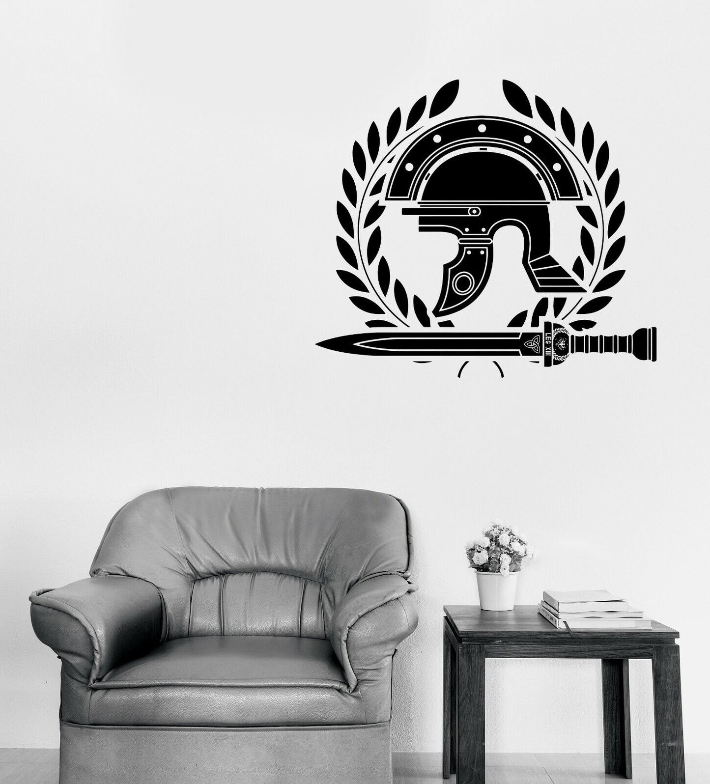 Wall Vinyl Decal Helmet and Sword Attributes of Roman Empire Decor (n1249)