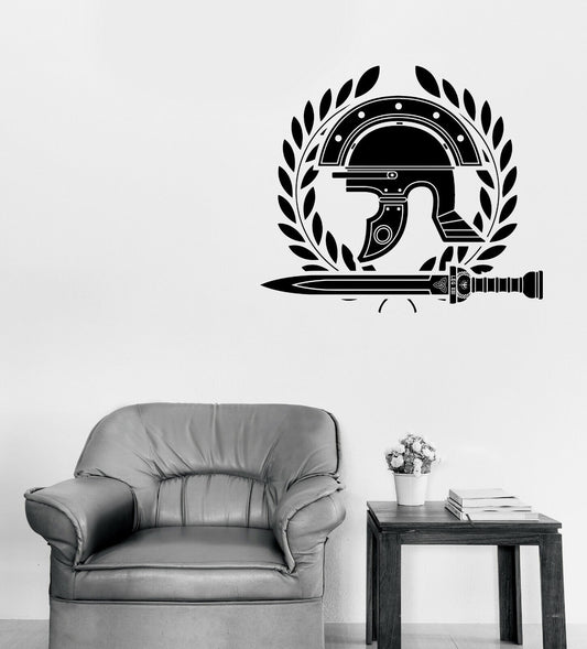 Wall Vinyl Decal Helmet and Sword Attributes of Roman Empire Decor (n1249)