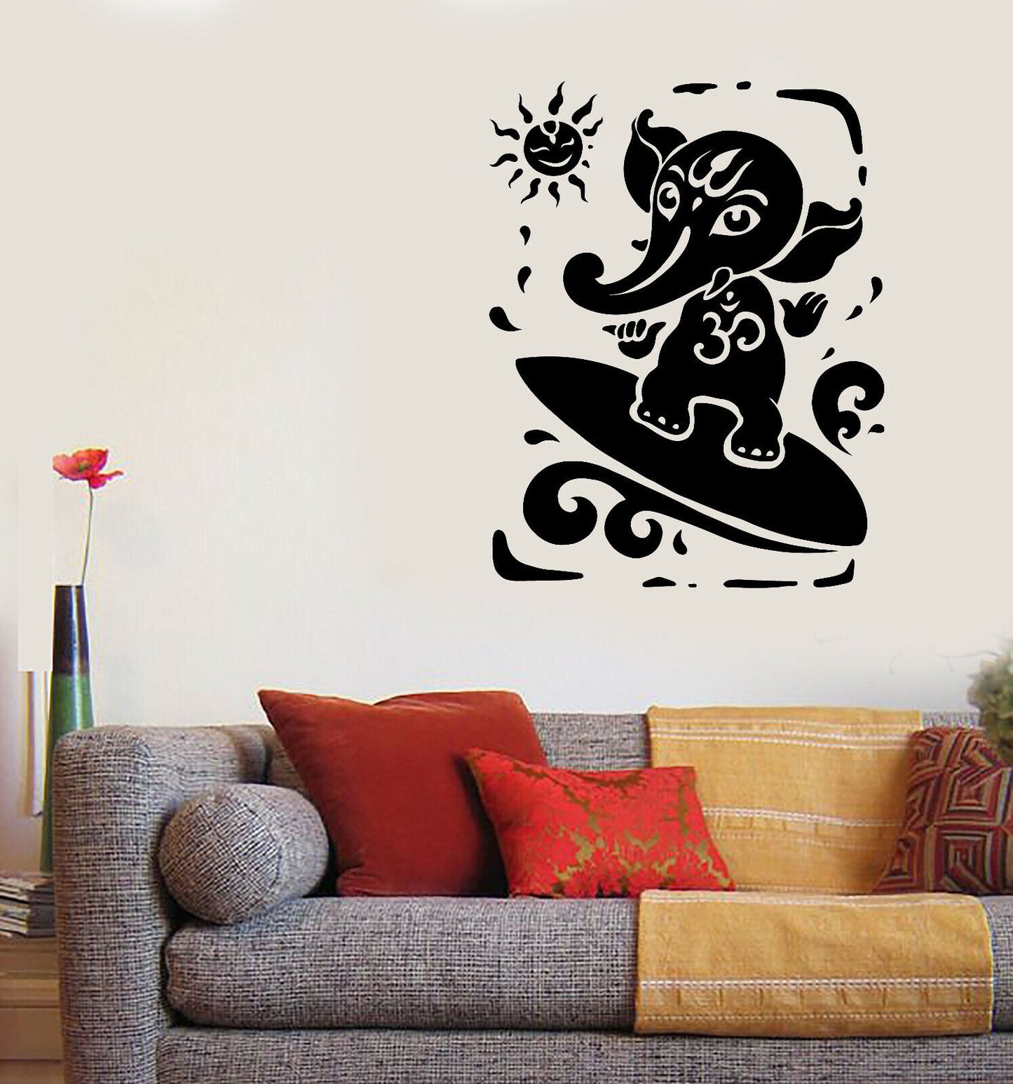 Wandtattoo Hindu-Gott Ganesha, Religion, Hinduismus, Vinyl, Deko (n1251)