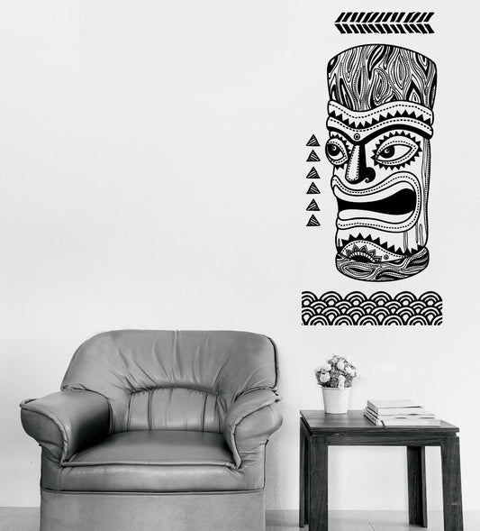 Wall Vinyl Decal Hawaiian Totem Pole Mask Interior Sticker Decoration (n1263)