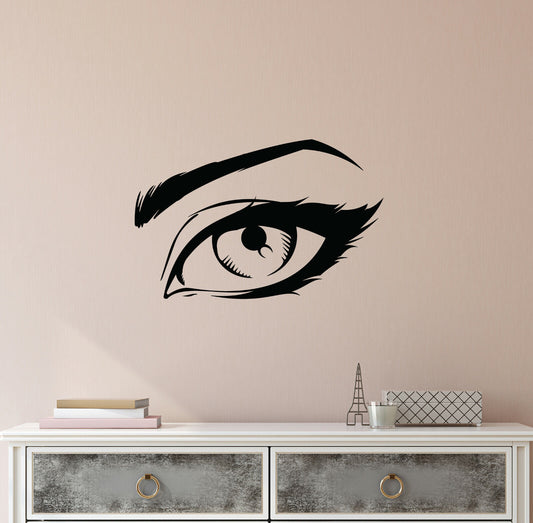 Vinyl Wall Decal Cartoon Beautiful Sexy Girl Eye Beauty Salon Stickers (4246ig)