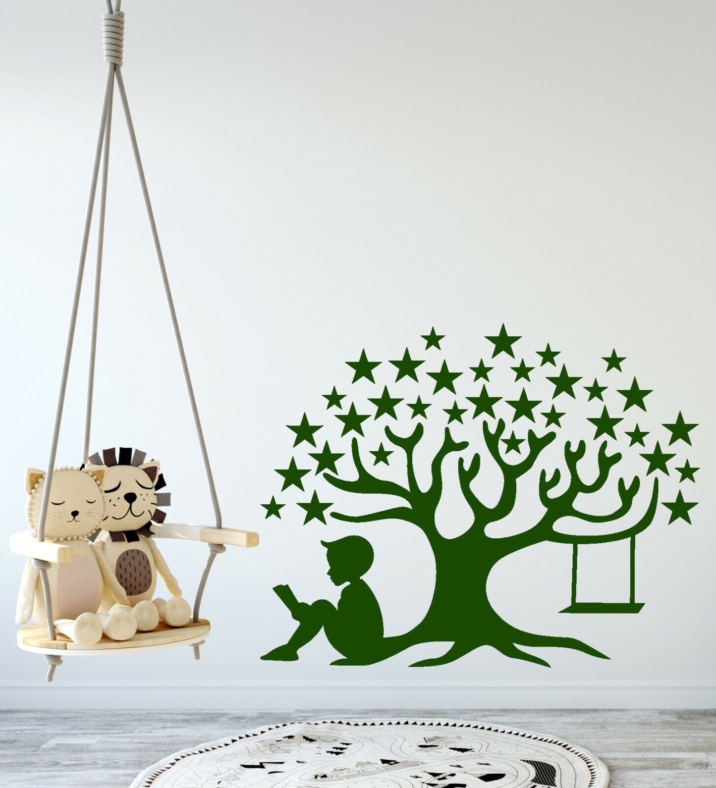 Vinyl Wall Decal Magic Tree Star Book of Fairy Tales Stickers (4263ig)