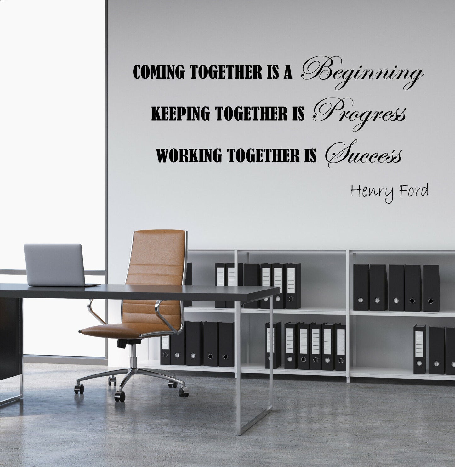 Vinyl Wall Decal Words Business Coming Together Is a Beginning Stickers (4271ig)