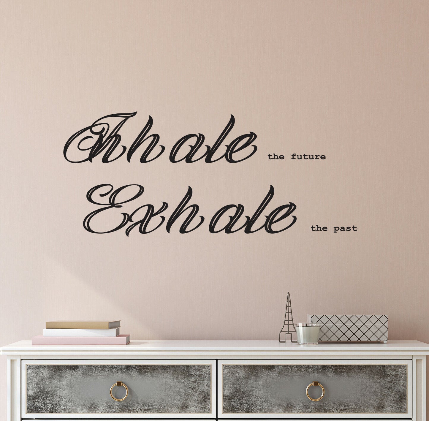 Autocollant mural en vinyle Inhale Future Exhale Past Words Inspiration Stickers (4319ig)