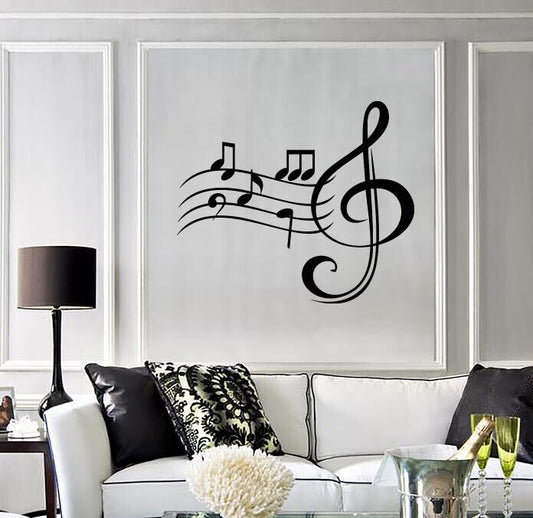 Vinyl Wall Decal Treble Clef Notes Music Salon Store Sticker Decor (n1344)