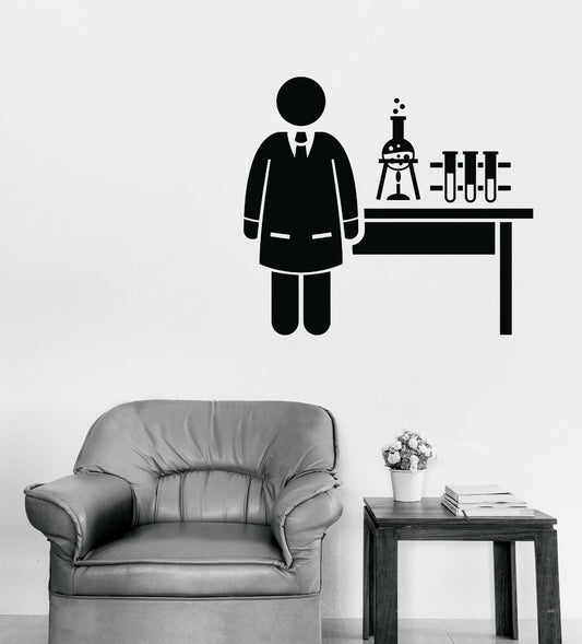 Wall Vinyl Decal Jobs Scientist Laboratory Chemist Occupations Careers (n1385)