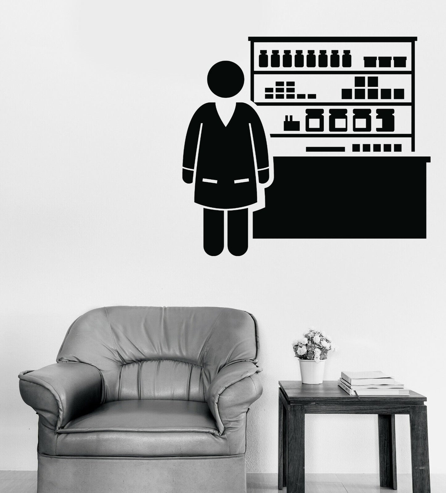 Wall Vinyl Decal Laboratory Assistant Medical Healthcare Hospital Decor (n1404)