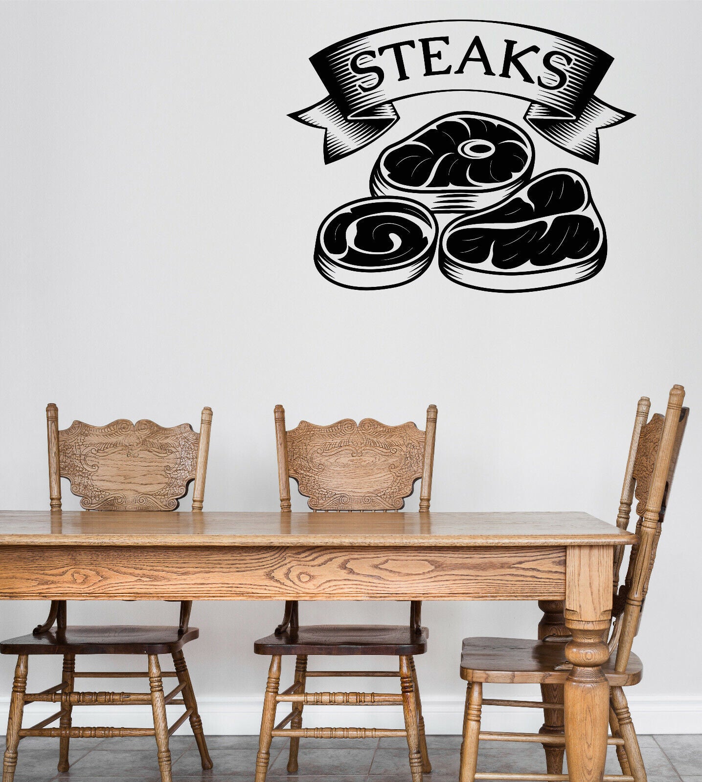 Vinyl Wall Decal Logo for Grilling Barbecue Steak House Cafe Sticker (n1490)