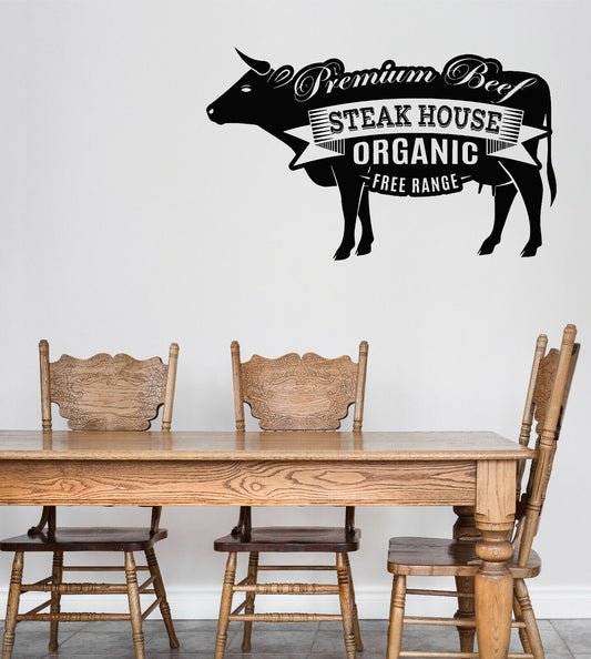 Vinyl Wall Decal Logo for Grilling Barbecue Steak House Cafe Sticker (n1492)