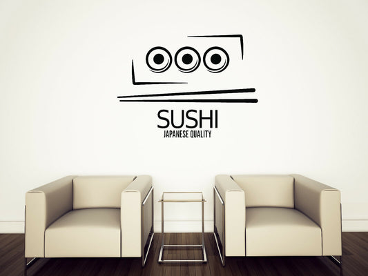 Vinyl Wall Decal Sushi Logo Japanese Food Restaurant Asian Cuisine Icons (n1504)