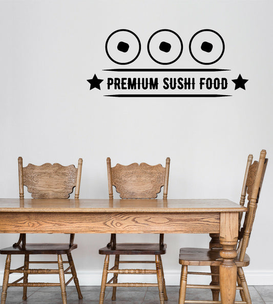 Vinyl Wall Decal Sushi Roll Japanese Food Restaurant Asian Cuisine Icons (n1509)