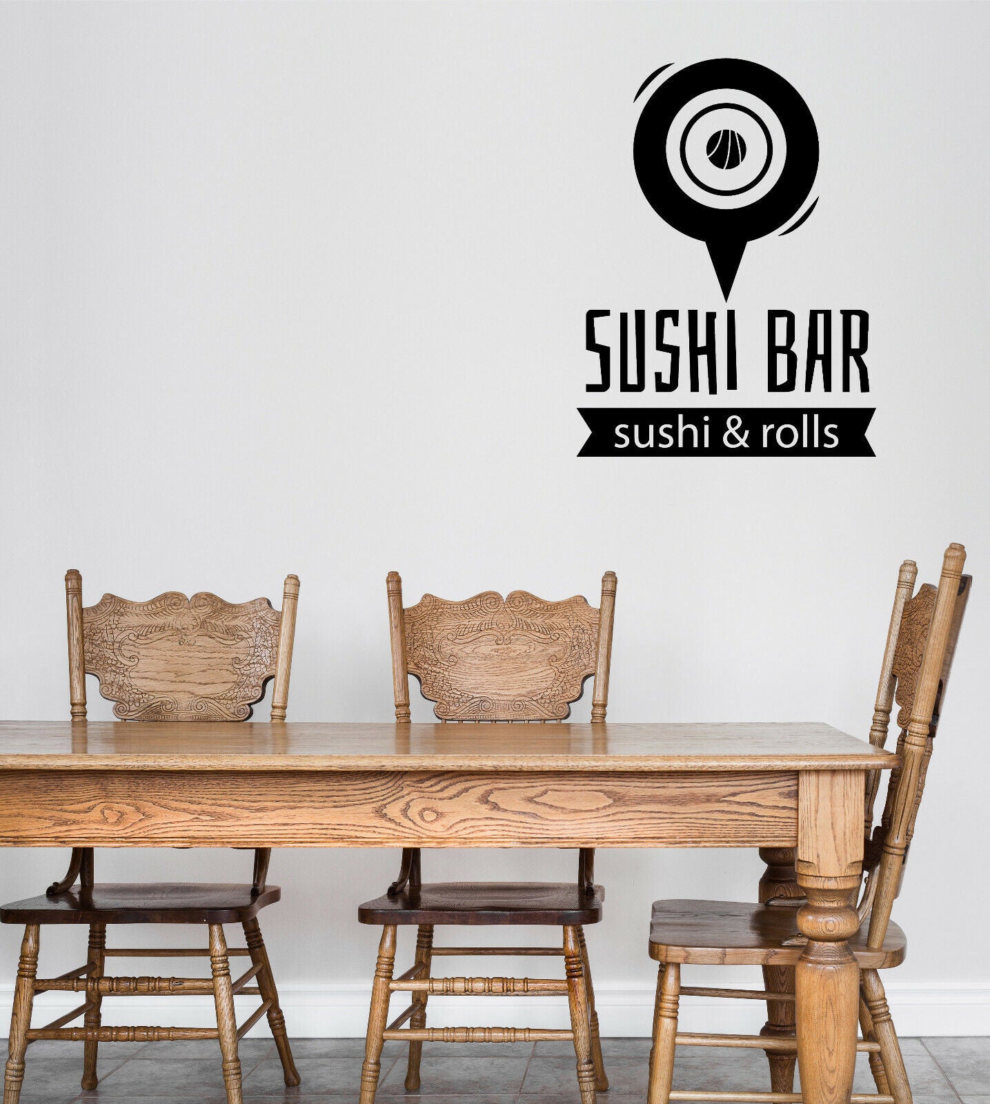 Autocollant mural en vinyle, rouleau de Sushi, fruits de mer japonais, Restaurant, Cuisine asiatique (n1519)