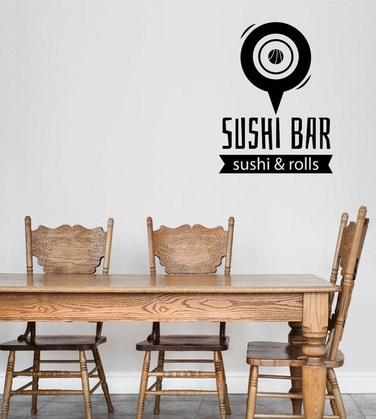 Vinyl Wall Decal Sushi Roll Japanese Sea Food Restaurant Asian Cuisine (n1519)