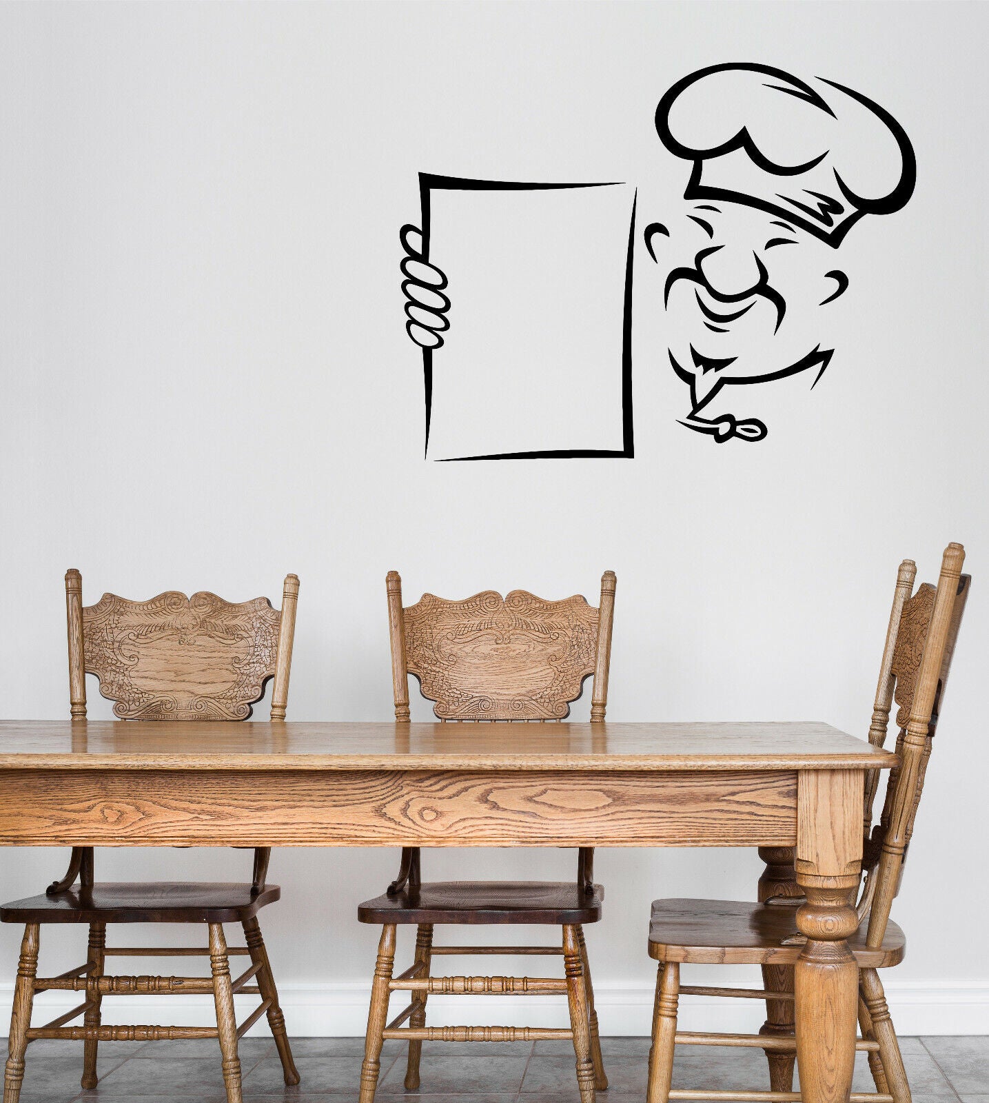 Vinyl Wall Decal Sticker Chinese Chef with Menu Cafe Food Decor (n1531)