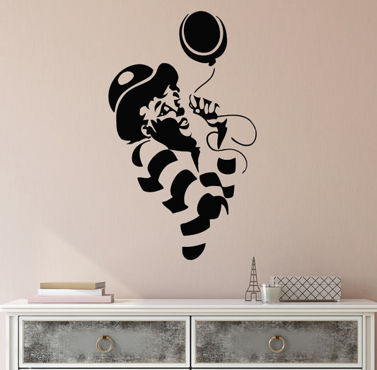 Wandtattoo Clown Ballon Zirkus Kinderzimmer Vinyl für Kinder Aufkleber Wandbild (ig1656)