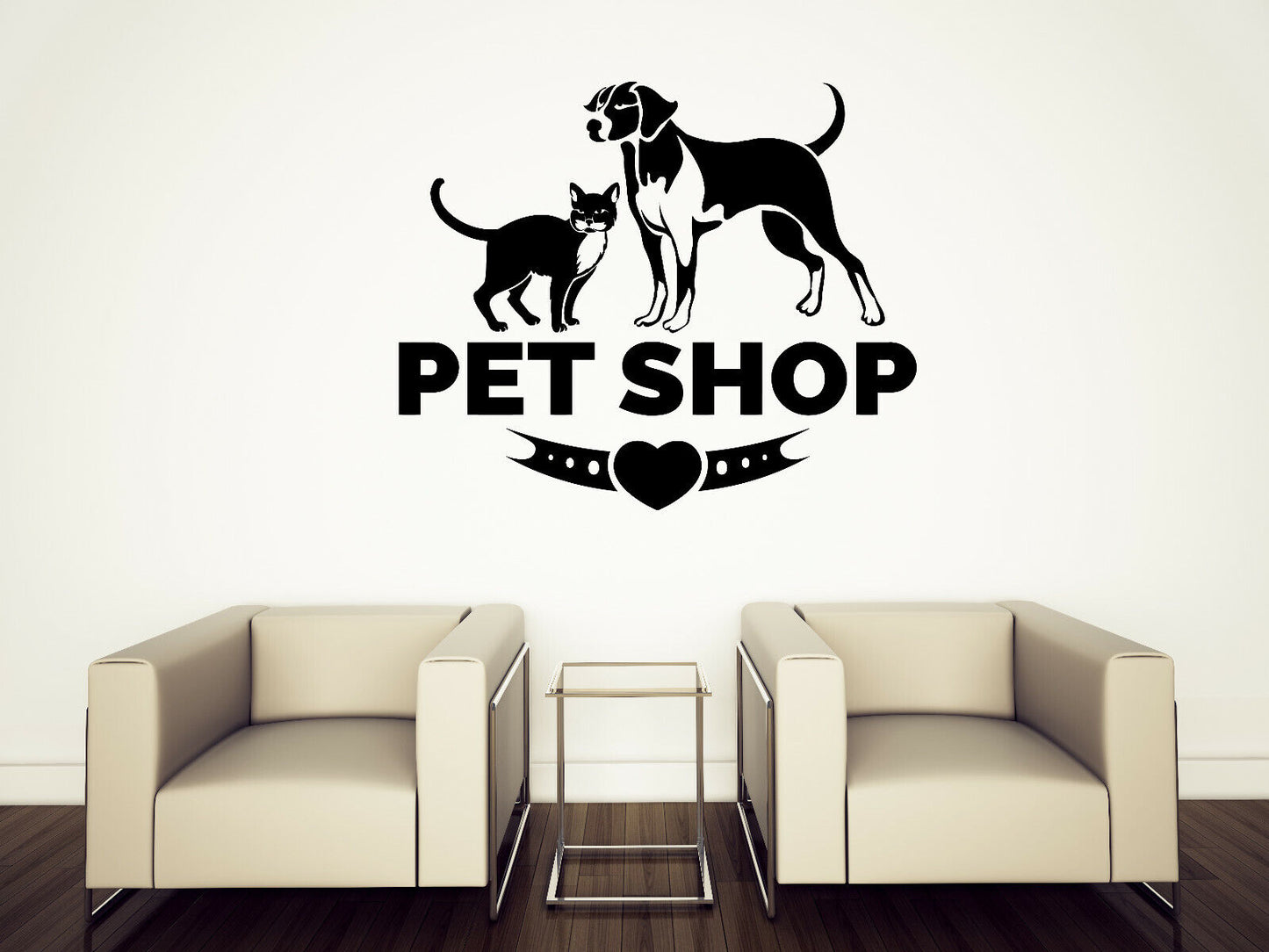 Vinyl Wall Decal Pet Store Logo Cat Dog Home Animals Design (n1609)