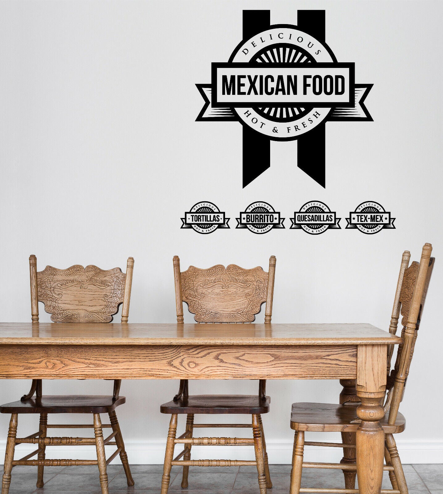 Vinyl Wall Decal Mexican Hot Fresh Burrito Tortillas Delicious Food (n1639)